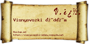 Visnyovszki Ádám névjegykártya