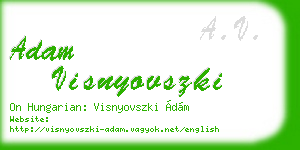 adam visnyovszki business card